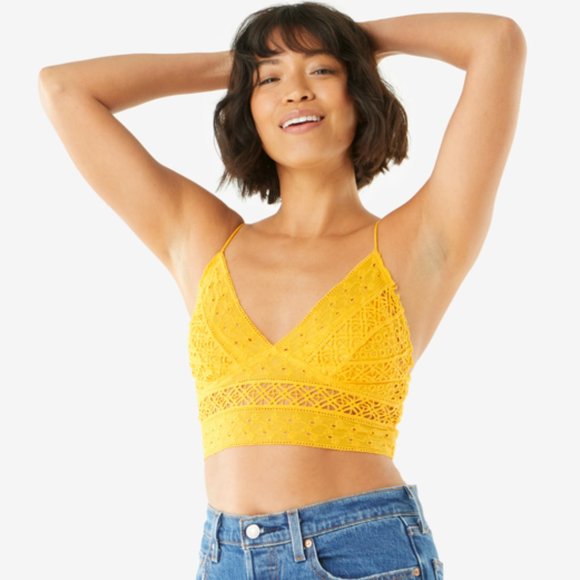 Free People Other - Free People Carina Crochet Lace Bralette Mango